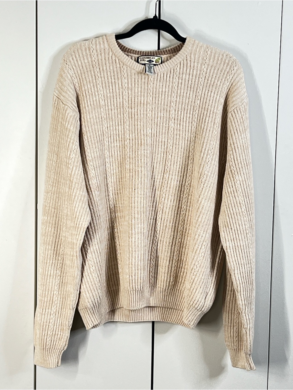 CARIBBEAN JOE XL 100% Cream Knit Sweater